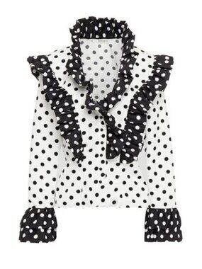 Rodarte Polka Dot Print Blouse Size Small (4)